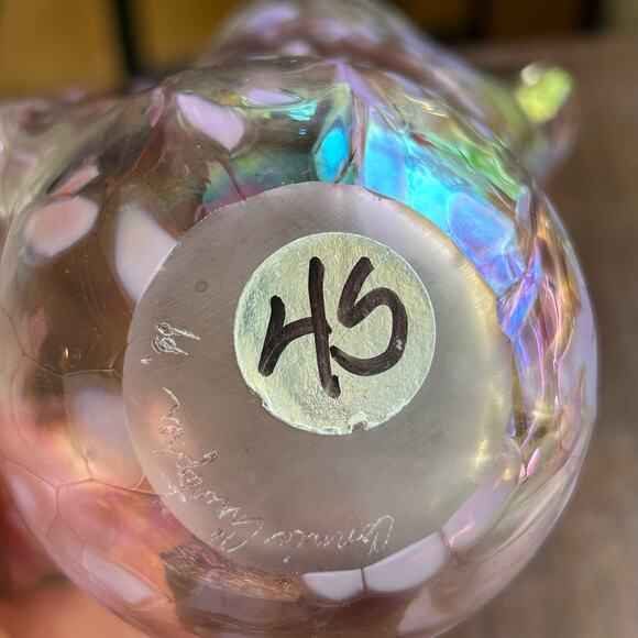 Vintage ’69 Studio Art Glass Connie Christopher Handkerchief Vase pink - Picture 7 of 8